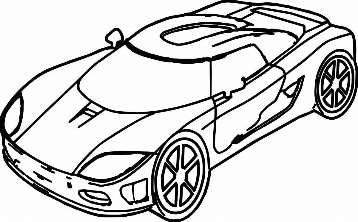 Incredible racing car coloring book for 6-7 year olds