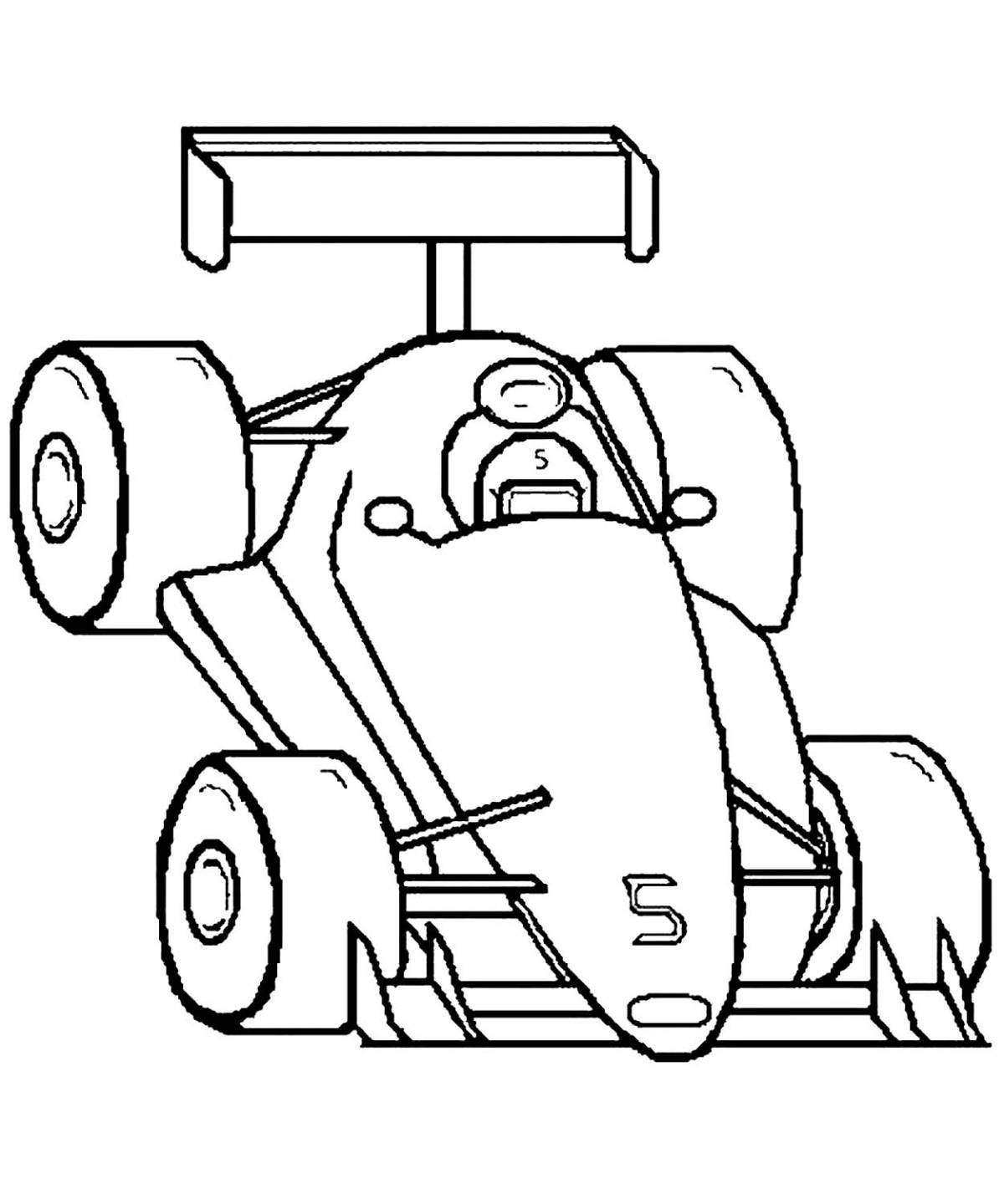 Fantastic racing car coloring book for 6-7 year olds