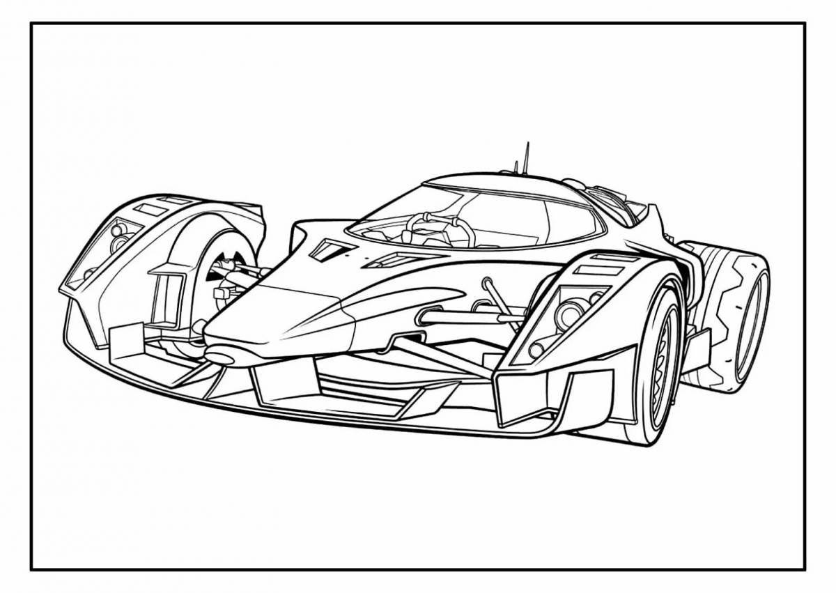Adorable racing car coloring book for 6-7 year olds
