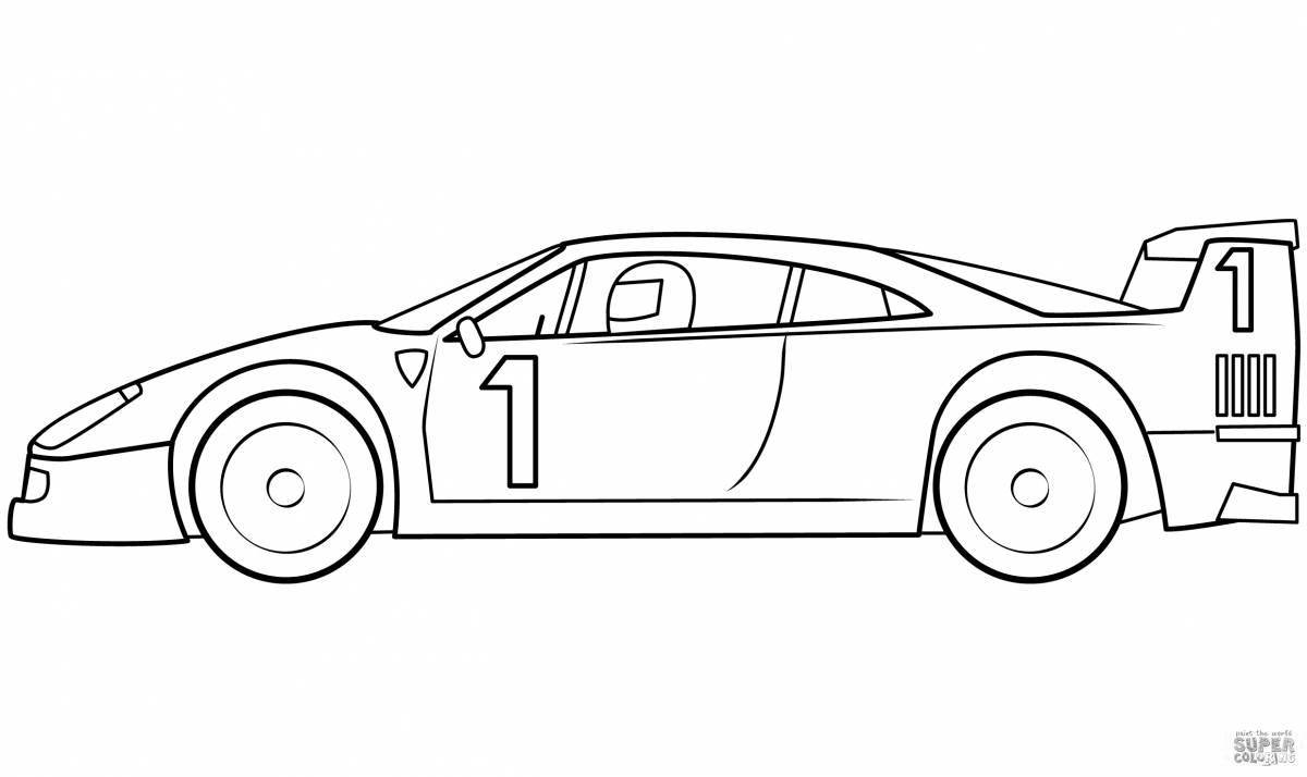 Animated racing car coloring pages for kids 6-7 years old