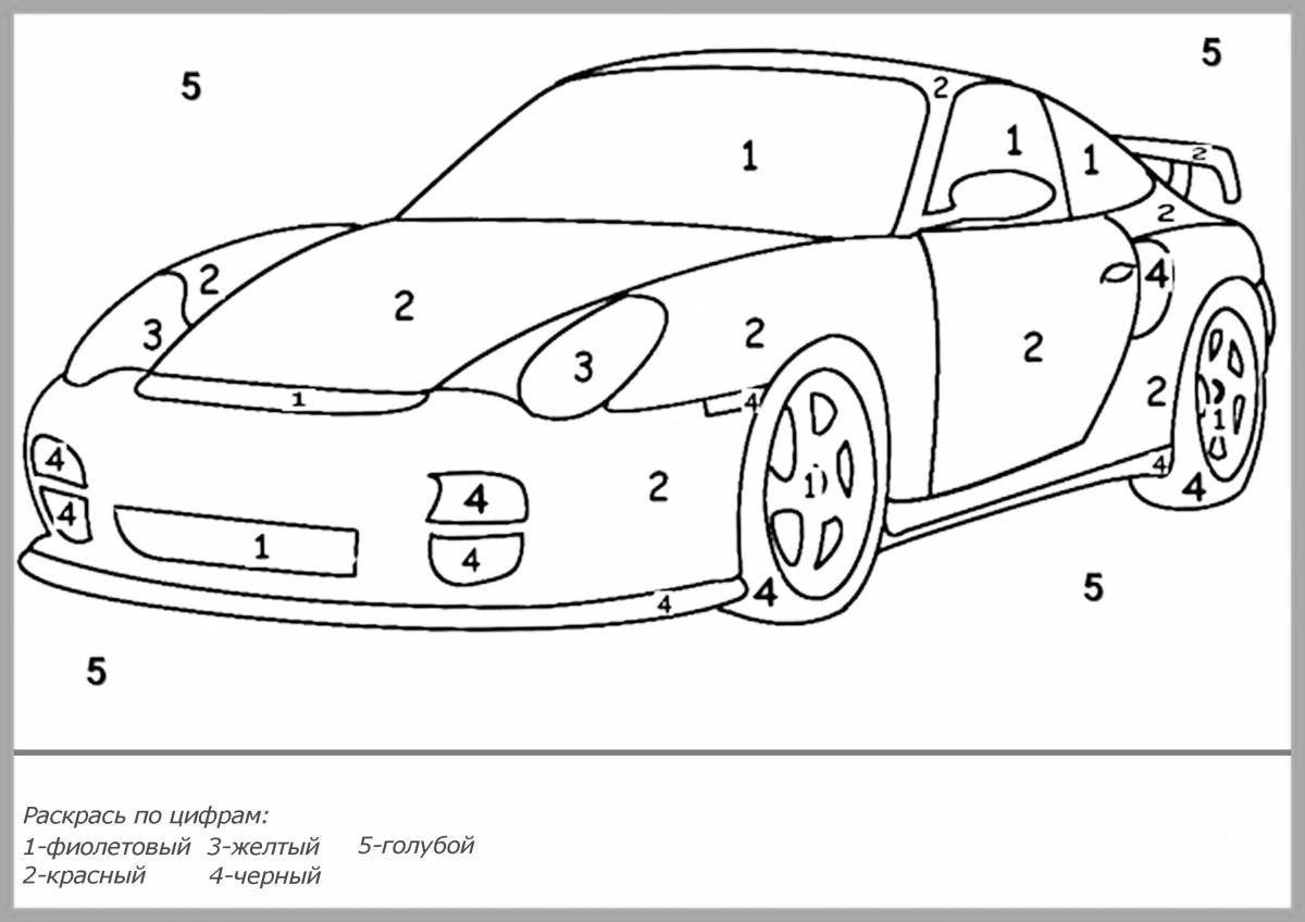 Amazing racing car coloring book for kids 6-7 years old