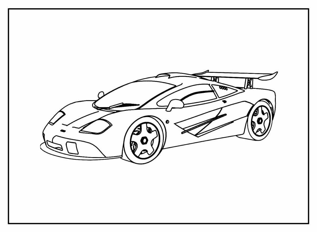 Attractive racing car coloring book for 6-7 year olds