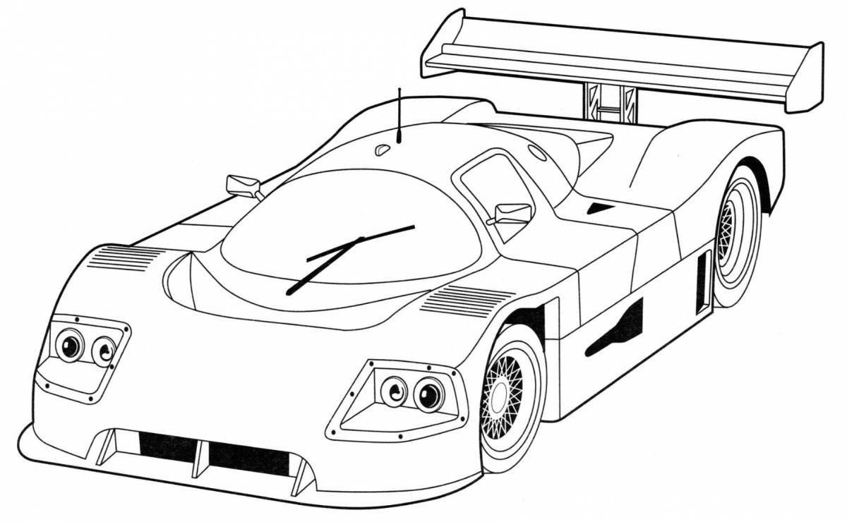 Inviting racing car coloring book for 6-7 year olds