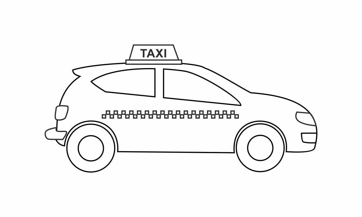 Fun taxi coloring book for kids 3-4 years old