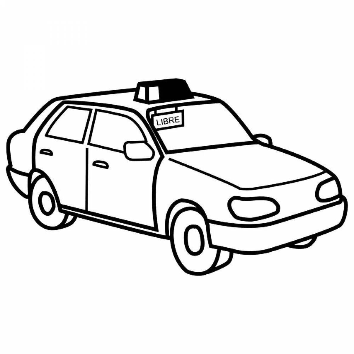 Charming taxi coloring book for kids 3-4 years old