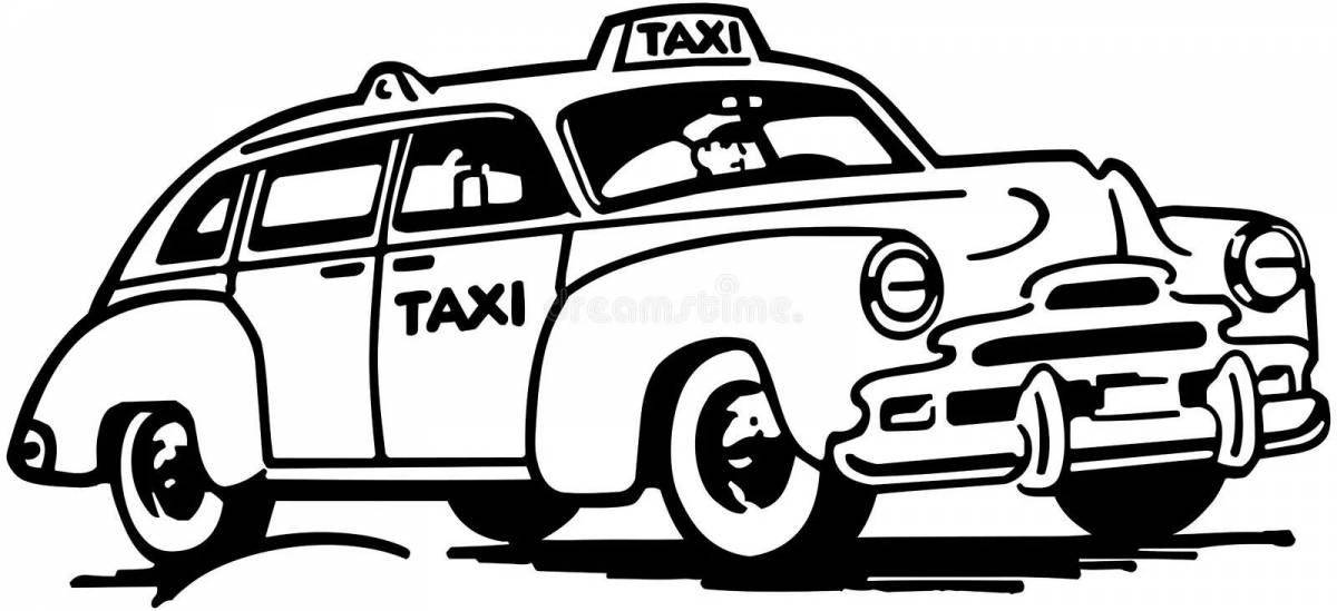 Outstanding taxi coloring book for 3-4 year olds