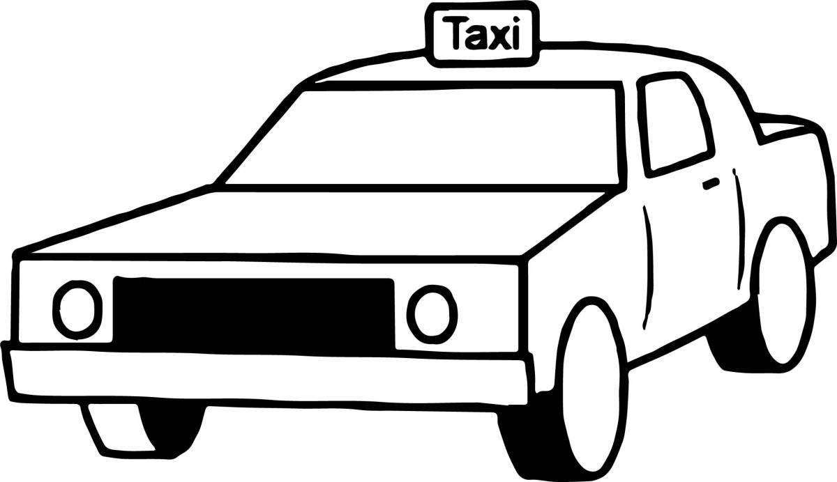 Taxi coloring book for 3-4 year olds