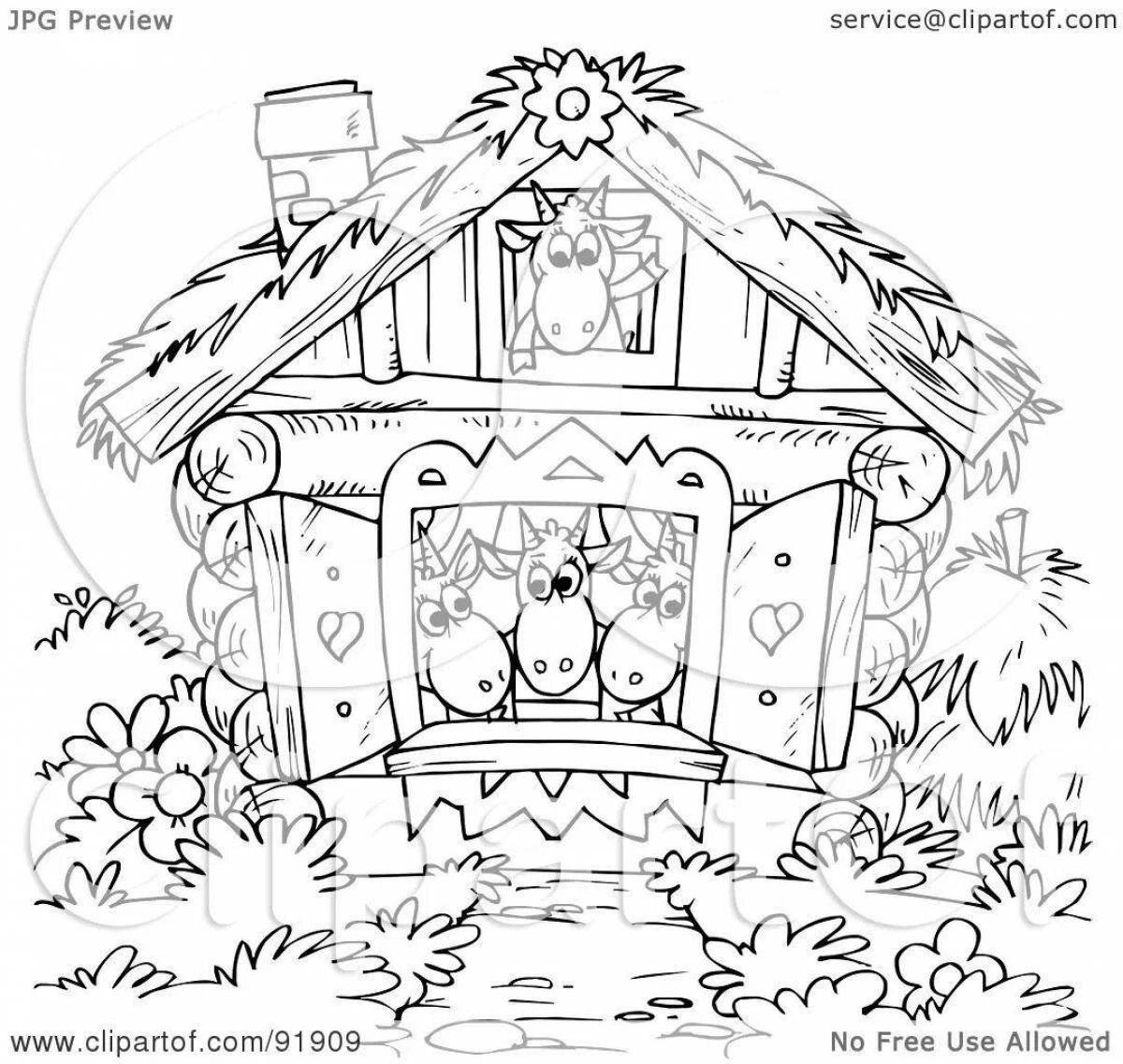 Fascinating cat house coloring book for kids