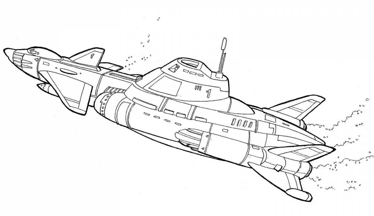 Attractive submarine coloring book for 5-6 year olds