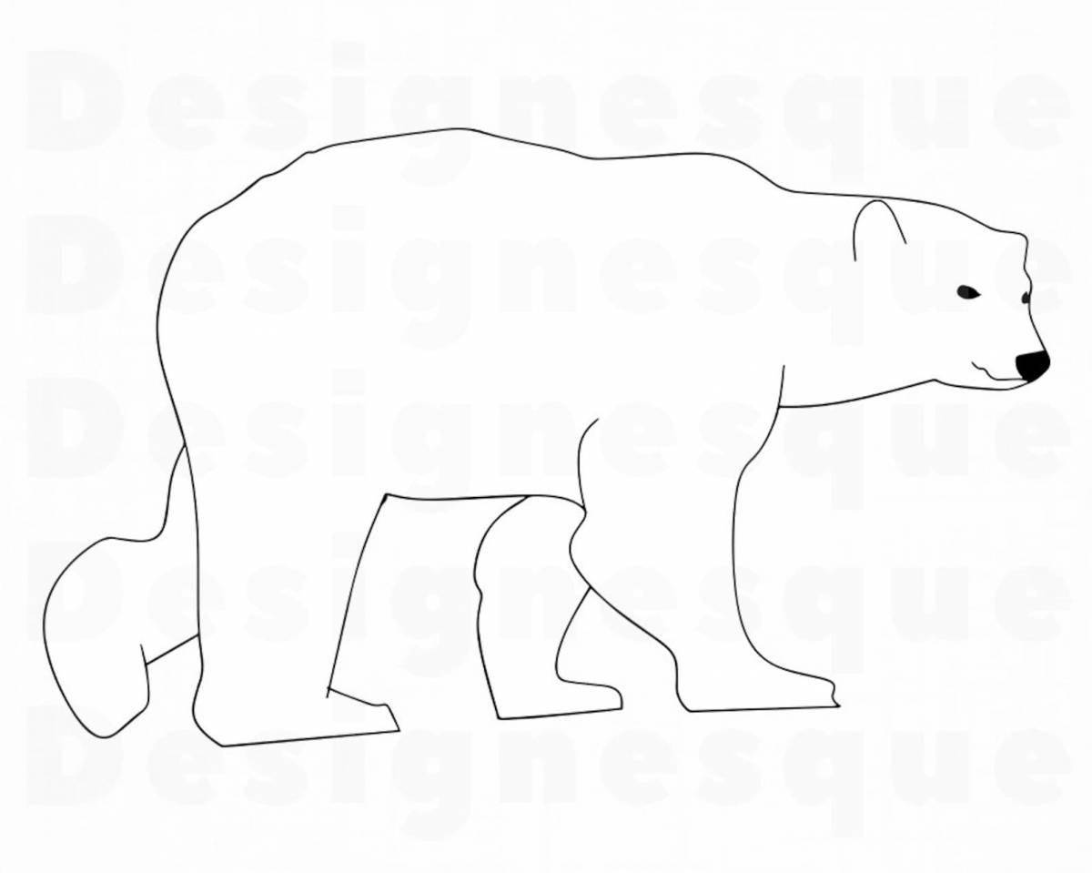Захватывающая раскраска белого медведя для детей 5-6 лет
