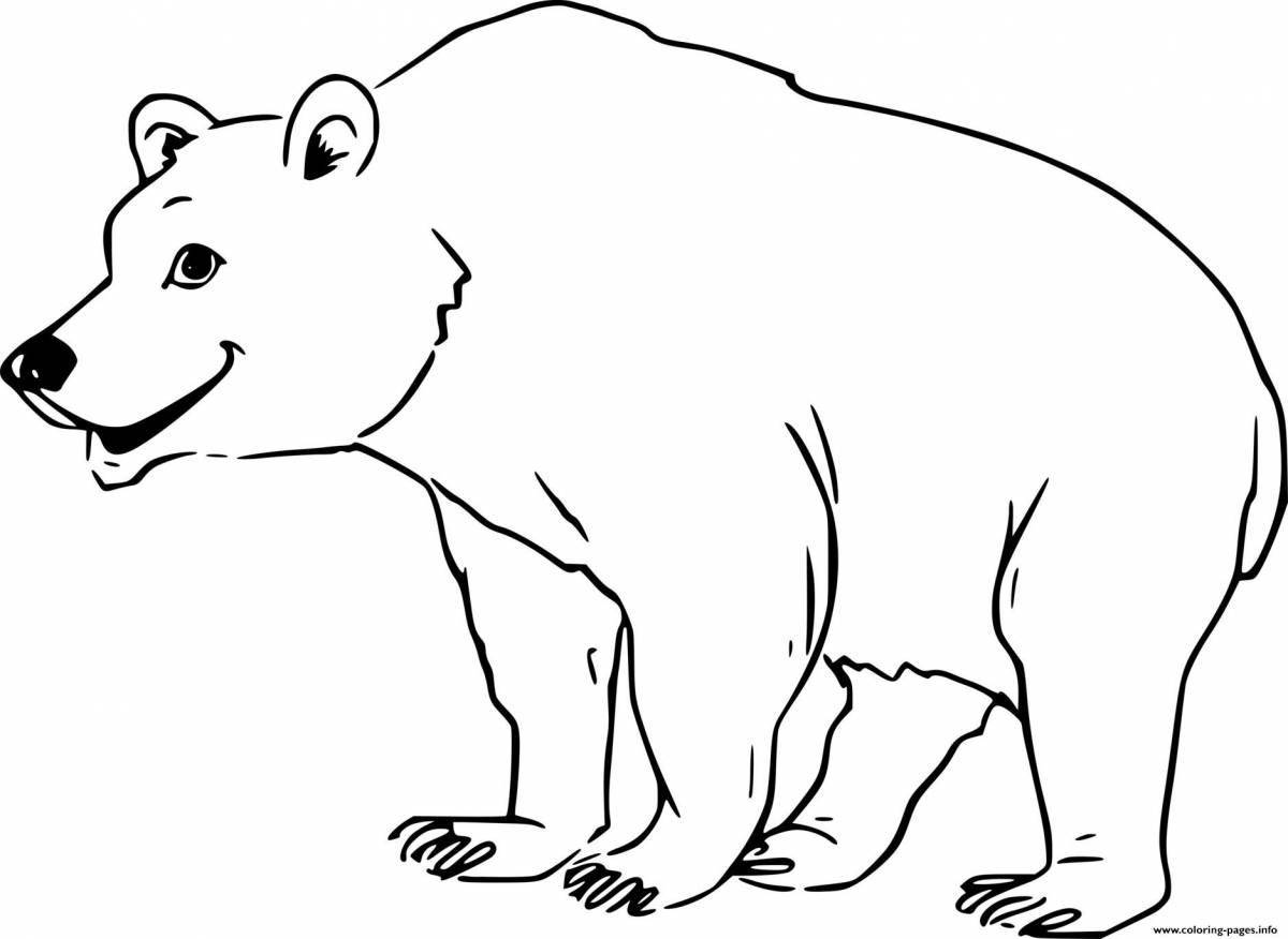 Coloring book funny polar bear for children 5-6 years old