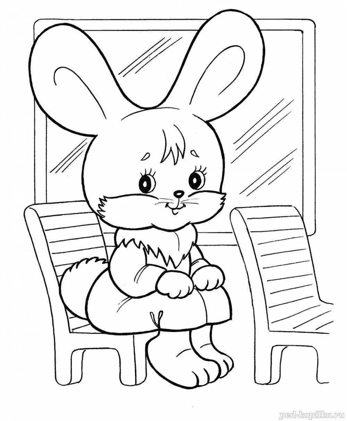 Adorable Bunny coloring book for preschoolers