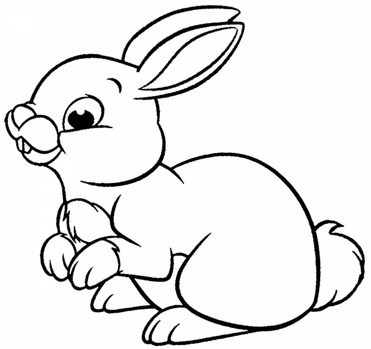 Coloring book magical hare for preschoolers