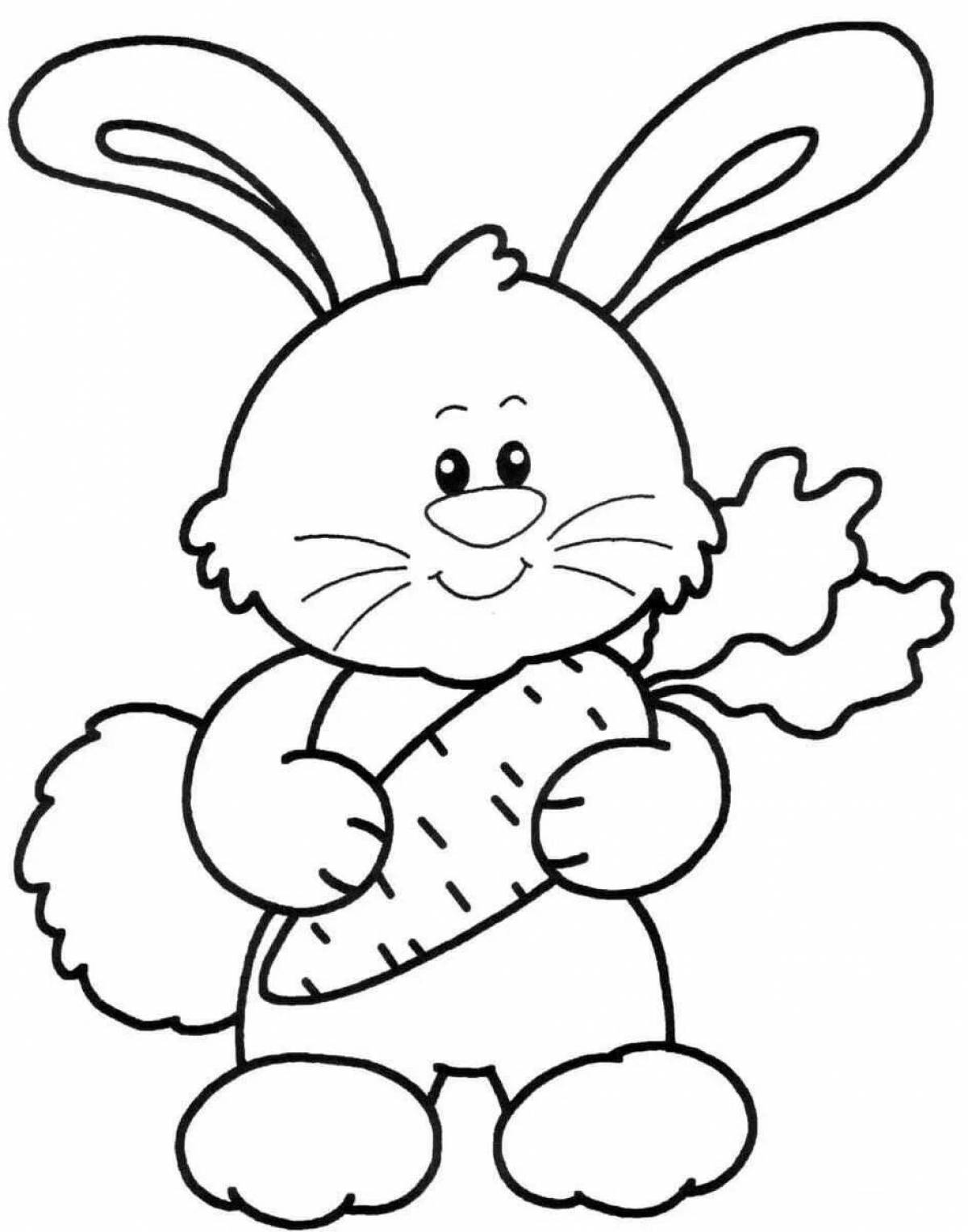 Amazing 3 year old hare coloring page