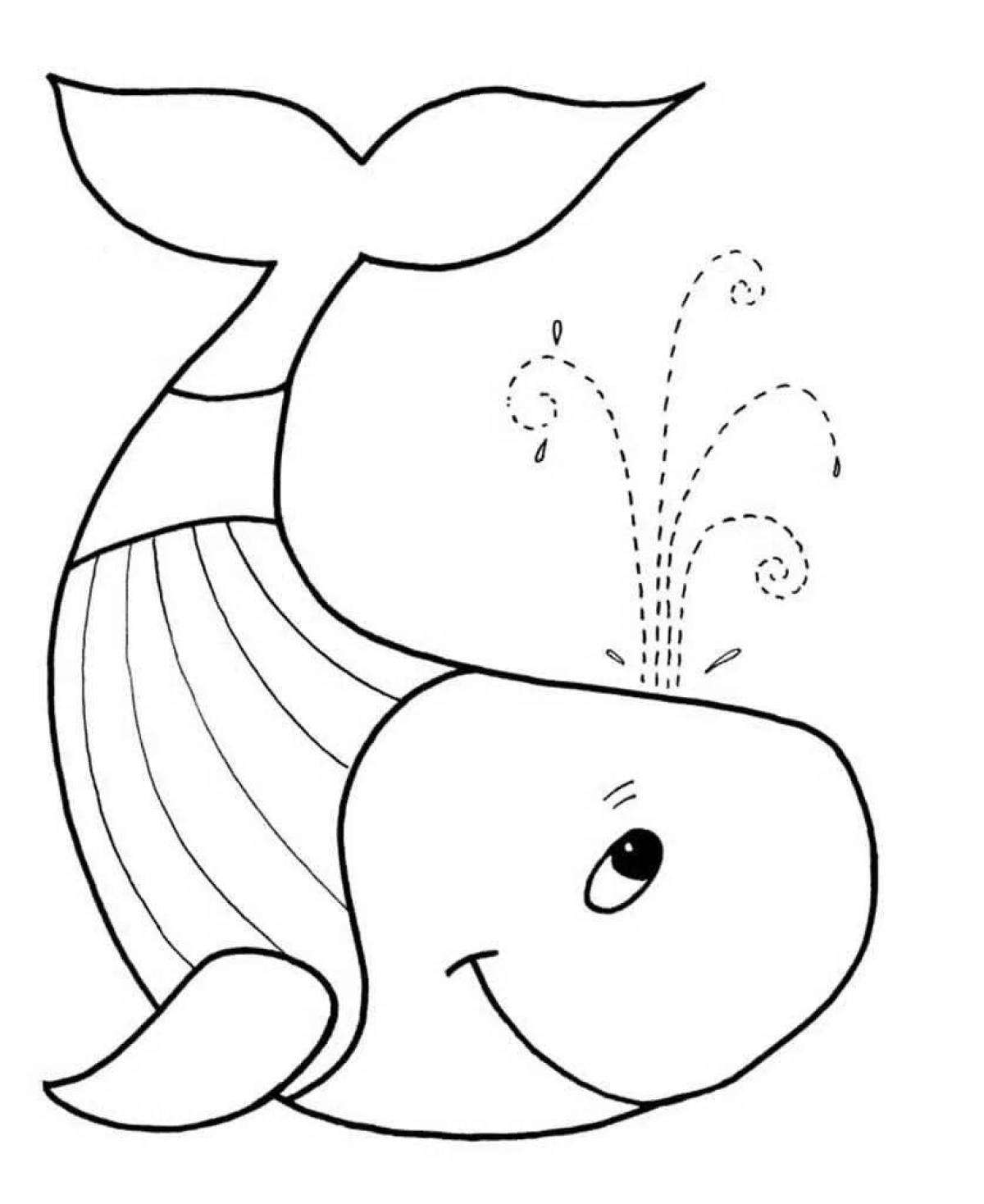 A fun marine life coloring book for 3-4 year olds