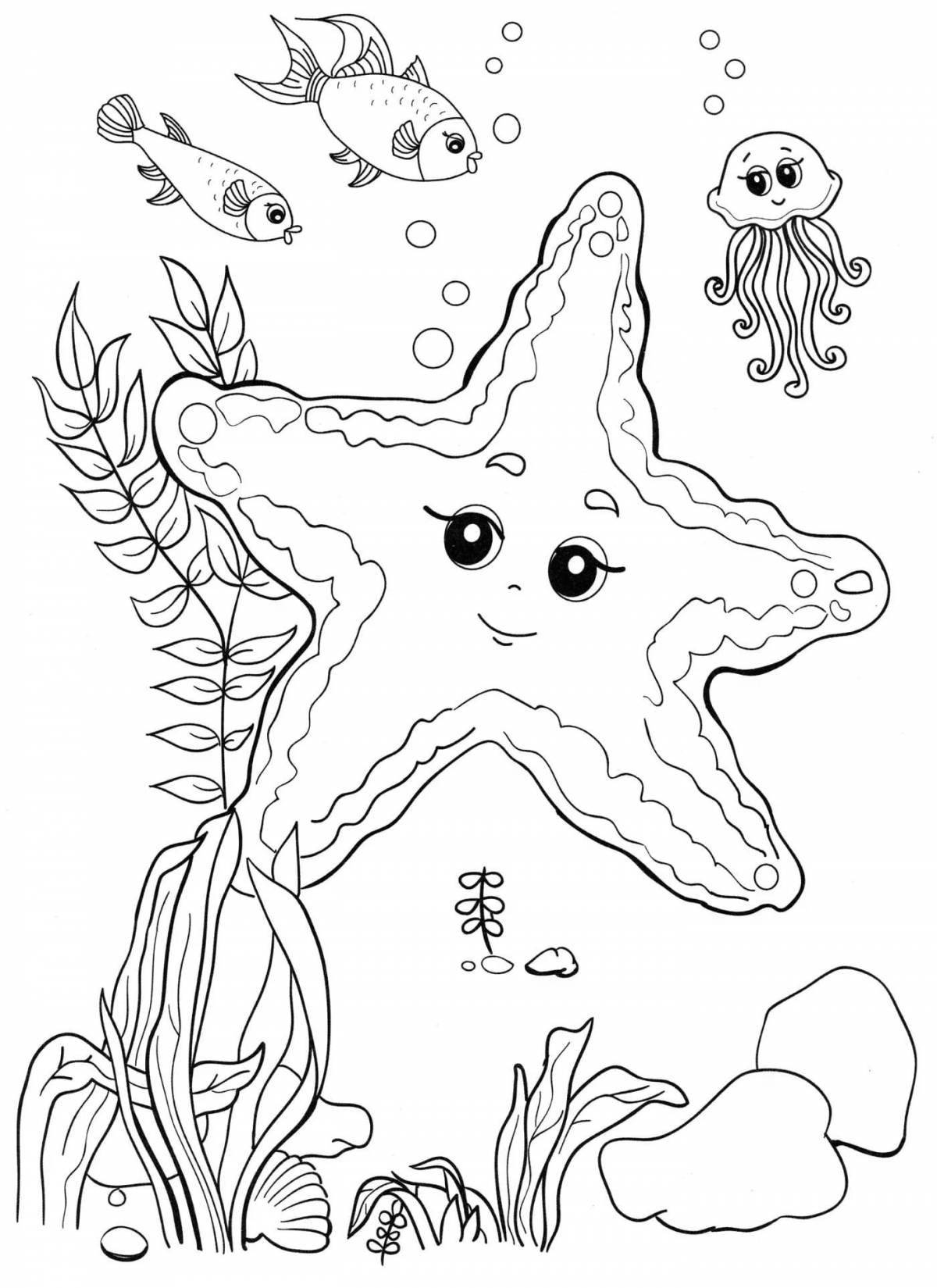 Wonderful marine life coloring book for children 3-4 years old