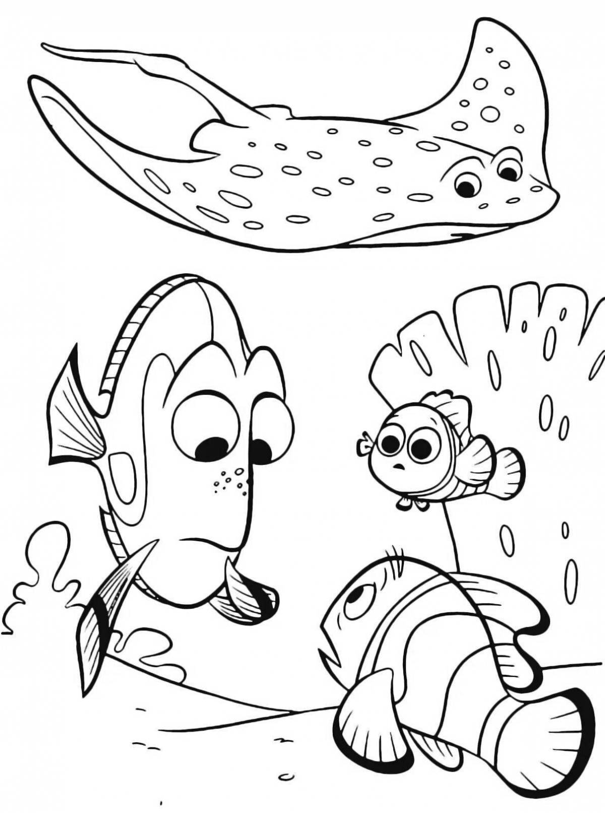 Sweet sea life coloring pages for 3-4 year olds