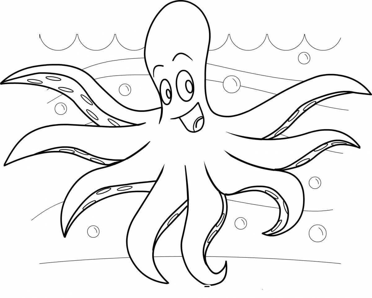 Cute sea life coloring book for 3-4 year olds