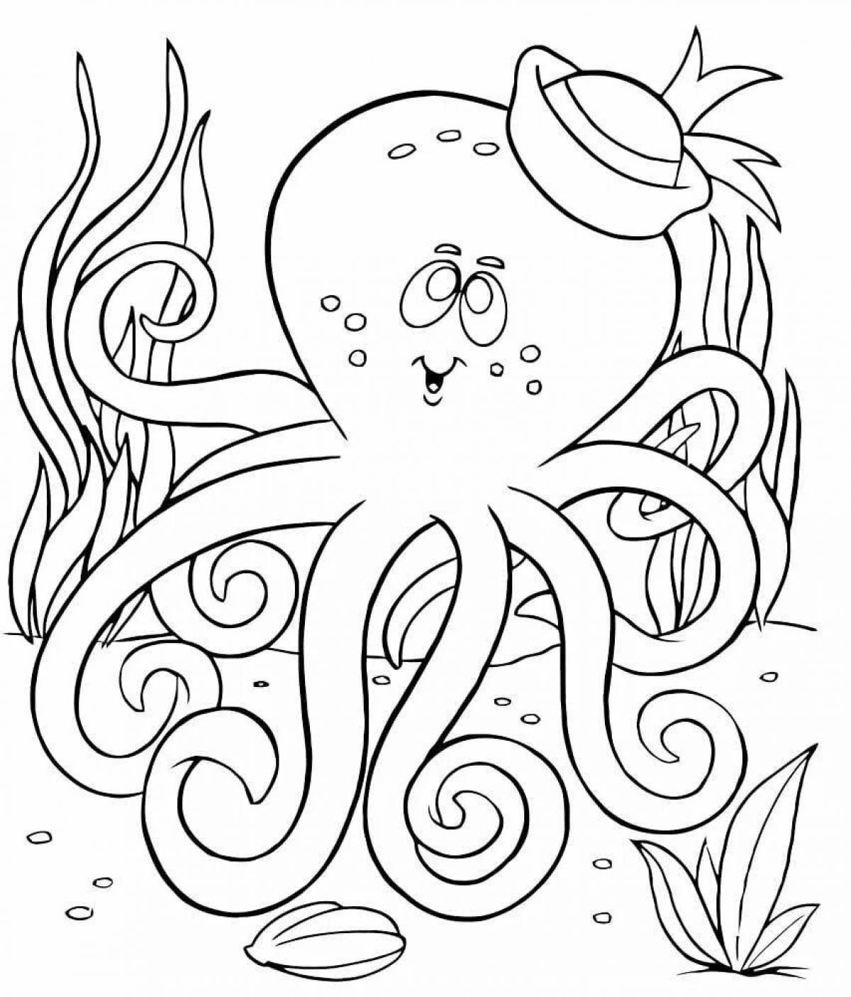 Charming marine life coloring book for 3-4 year olds