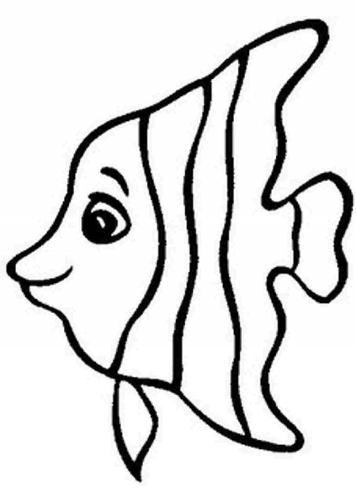 Colourable marine life coloring book for children 3-4 years old