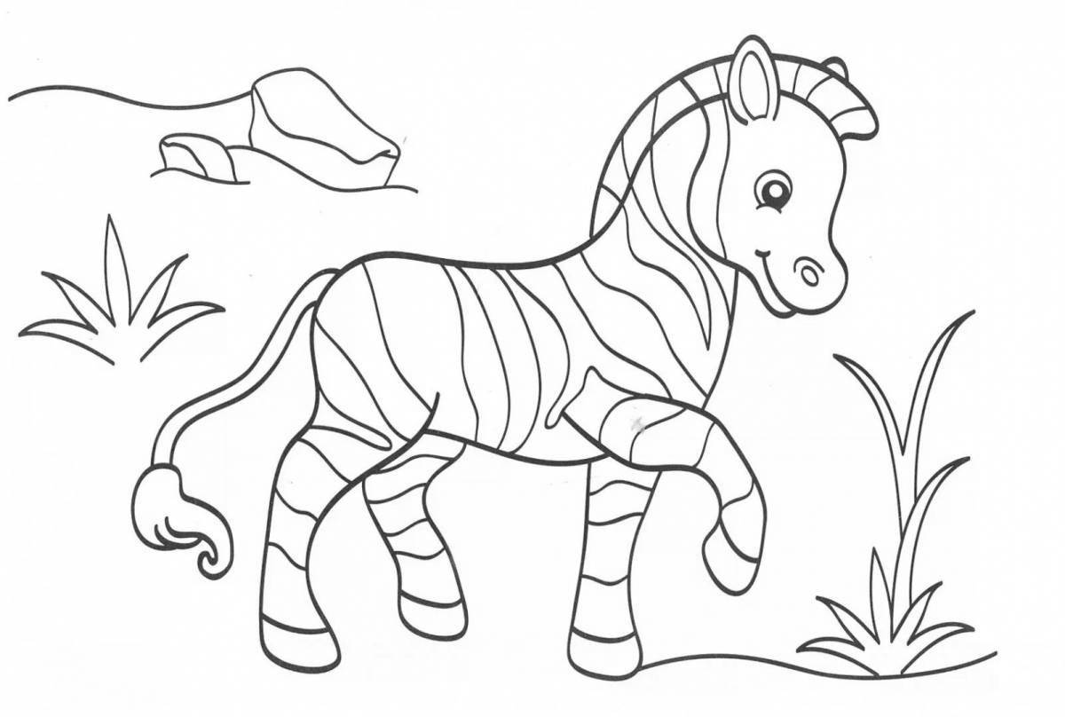 Detailed african animals coloring page for 4-5 year olds