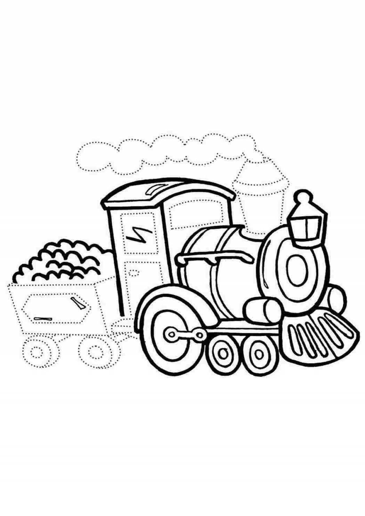 Funny train coloring book for kids