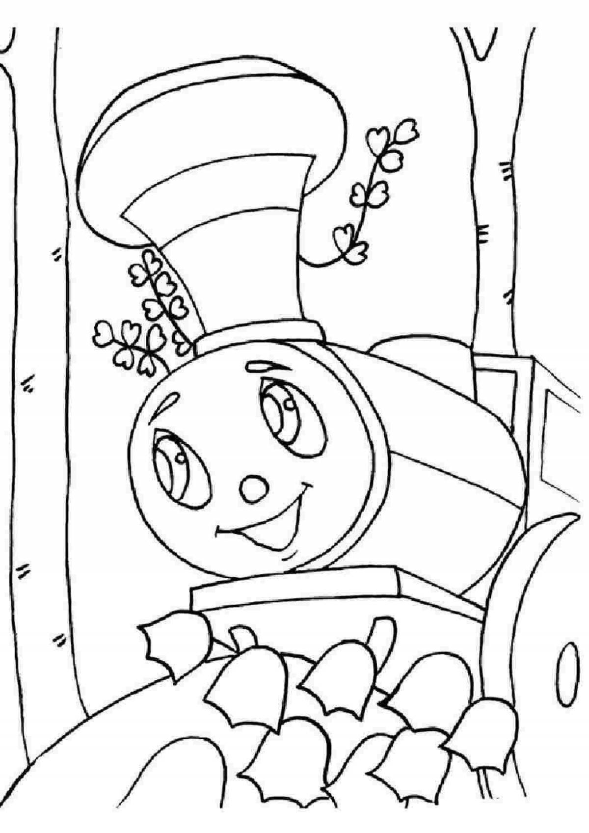 Stimulating train coloring pages for kids