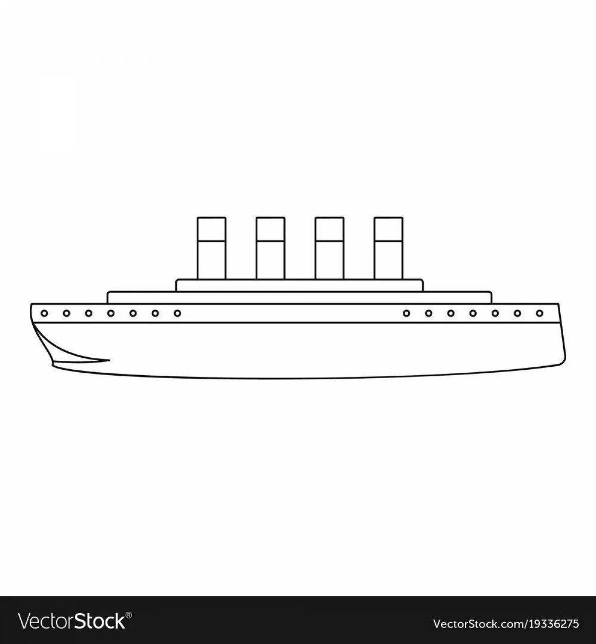 Shining Titanic coloring book for children 6-7 years old