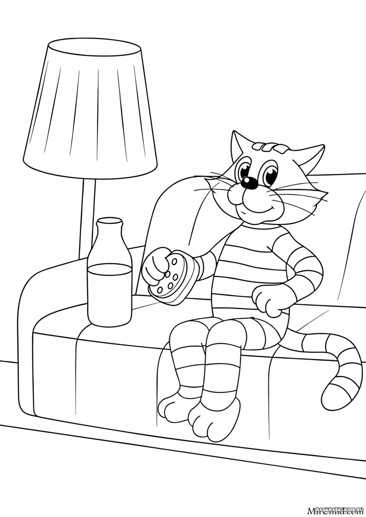 Prostokvashino coloring pages for children 5-6 years old