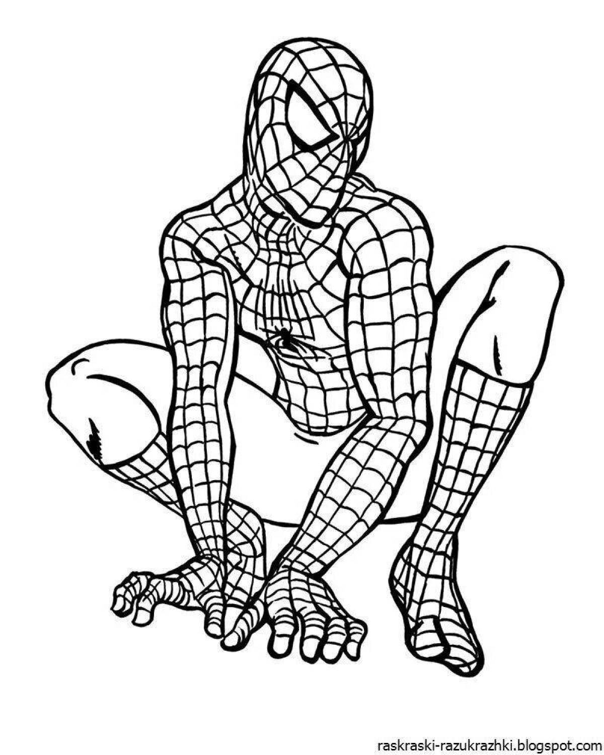 Colorful coloring pages of superheroes for children 6-7 years old