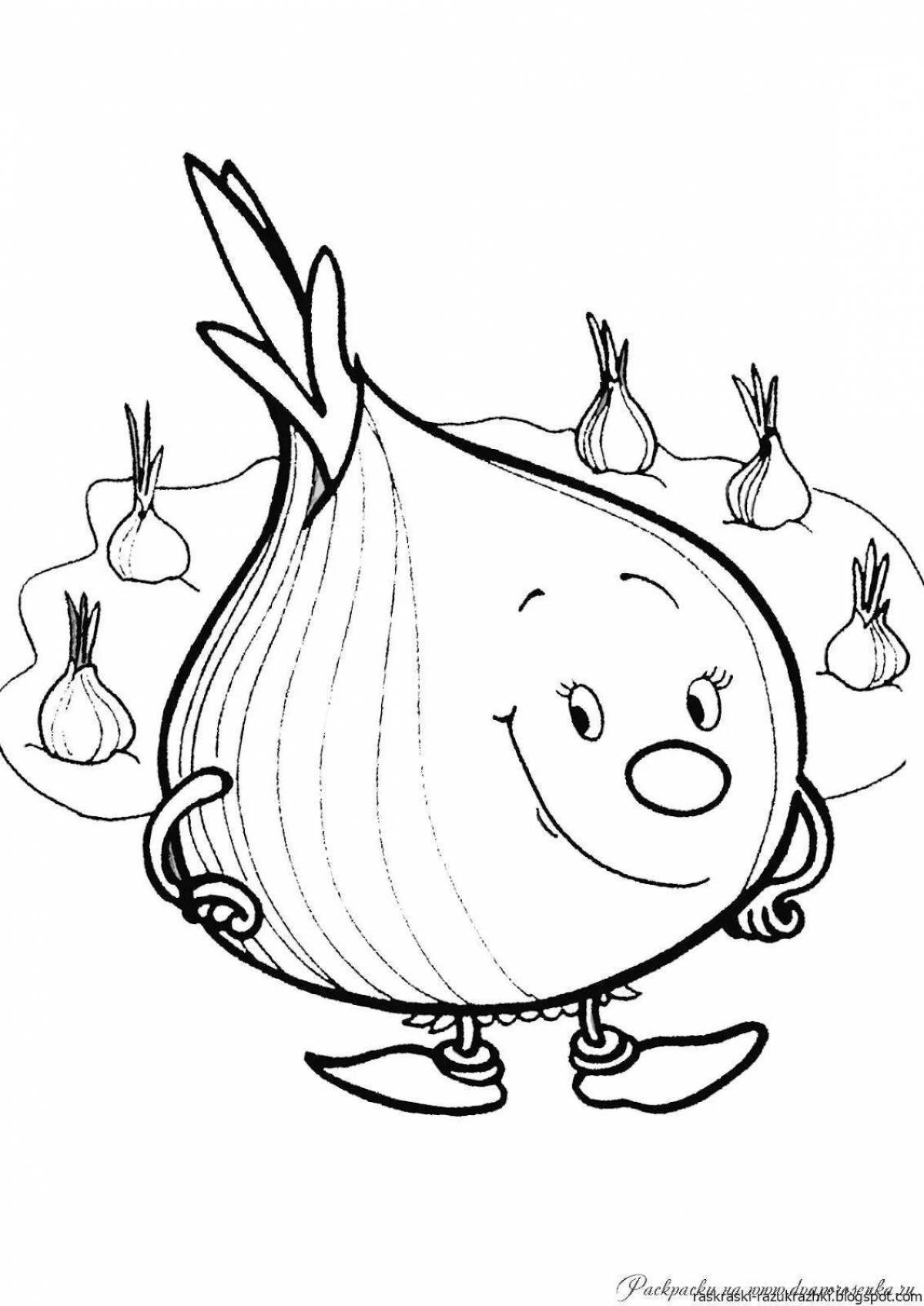 Adorable vegetable coloring book for toddlers