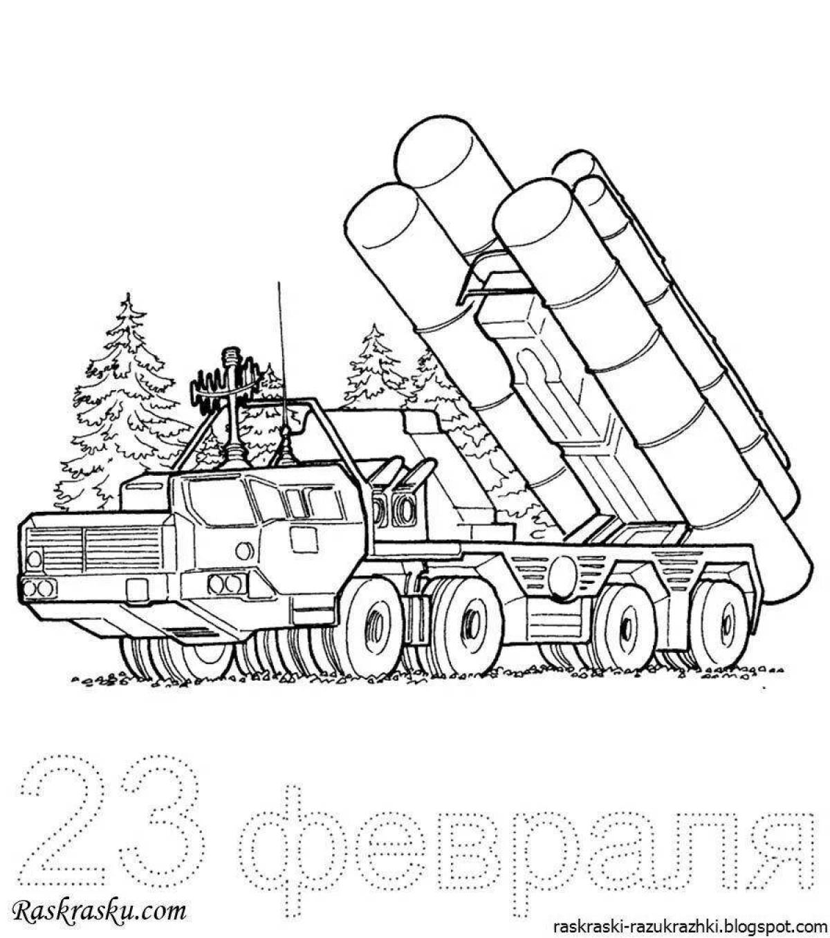 Attractive pre-k military vehicle coloring page