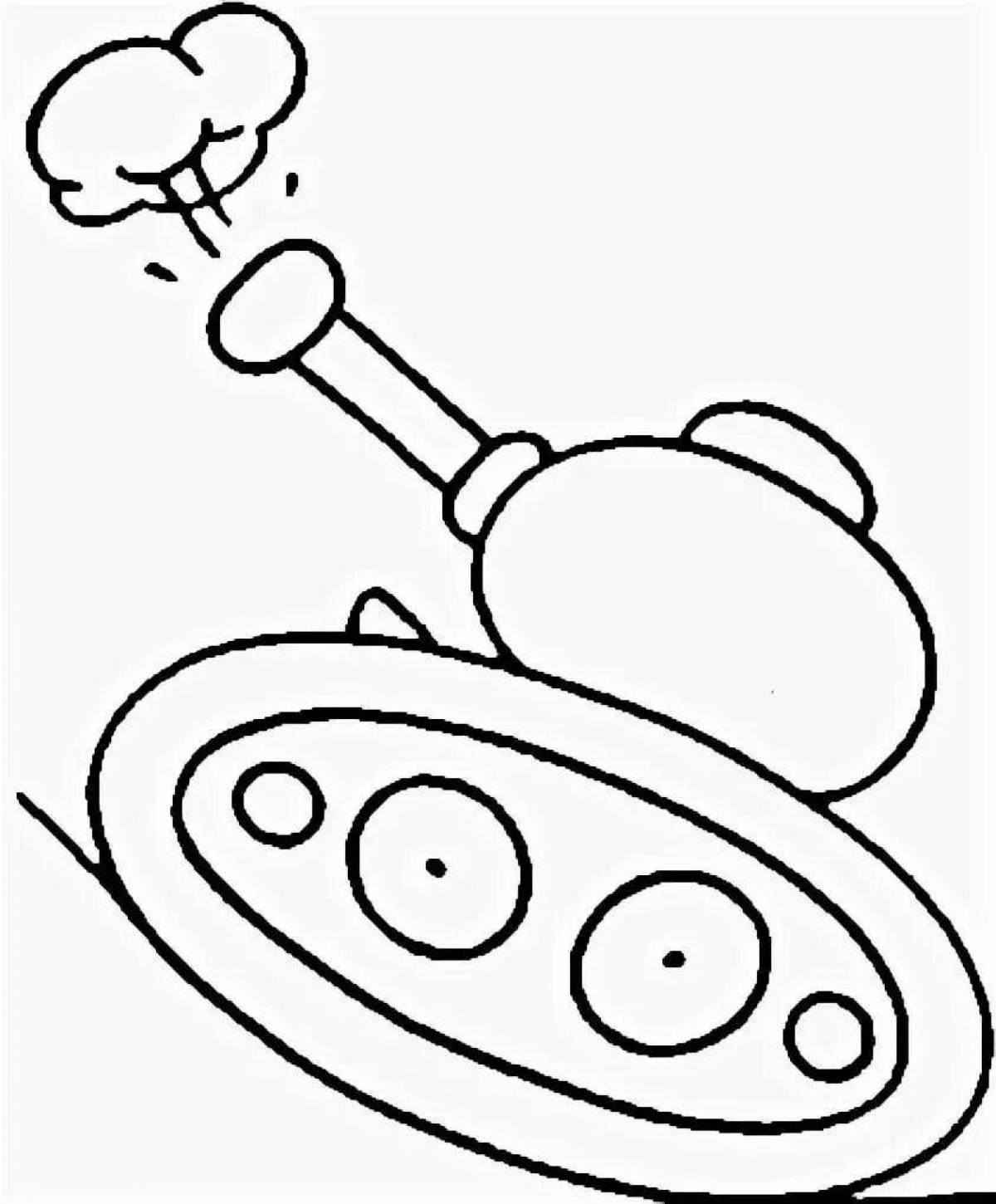 Large preschool military vehicle coloring page