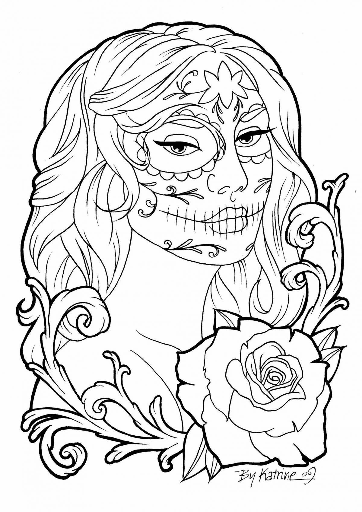Elegant vampire coloring pages for girls