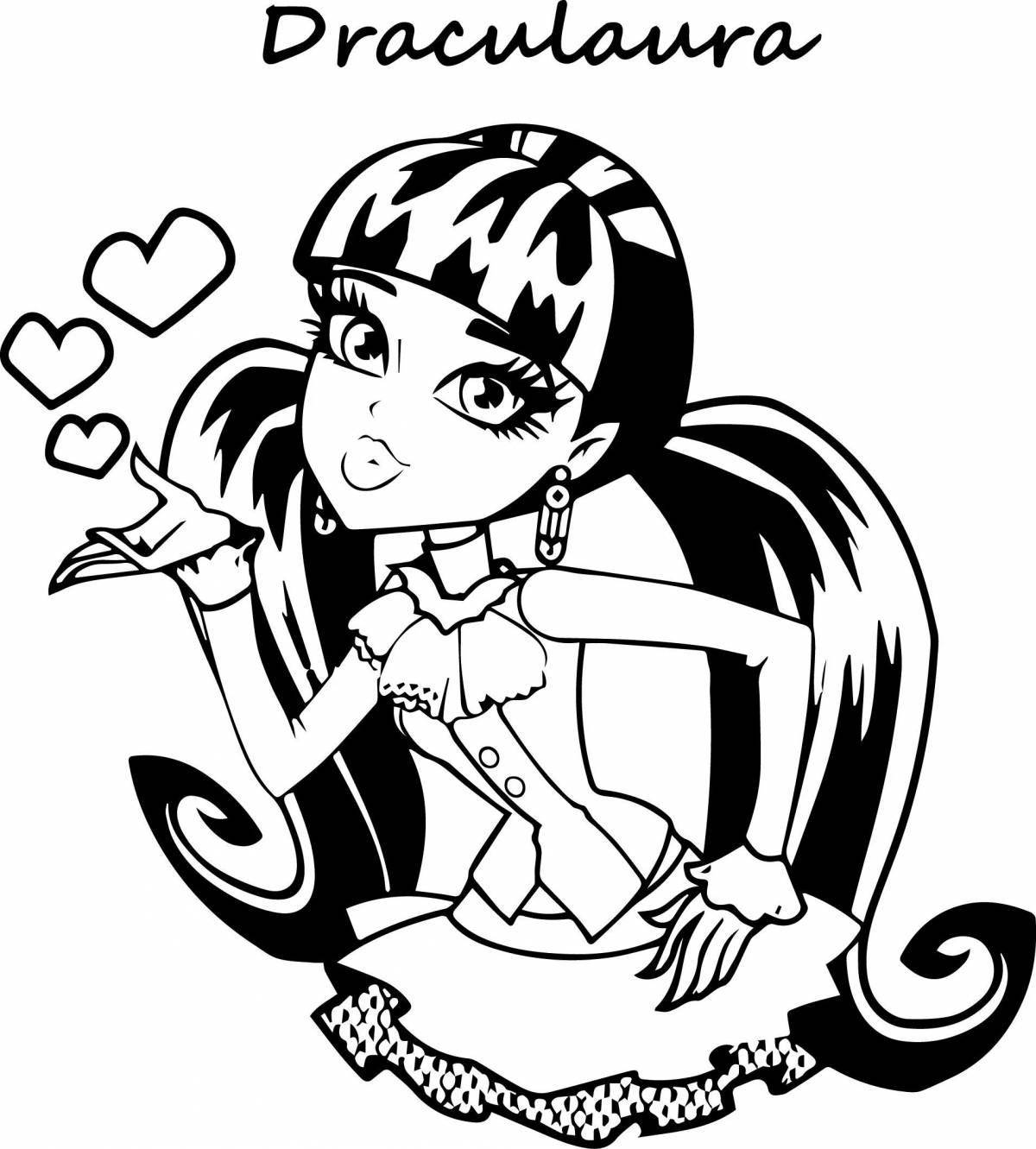 Adorable vampire coloring pages for girls