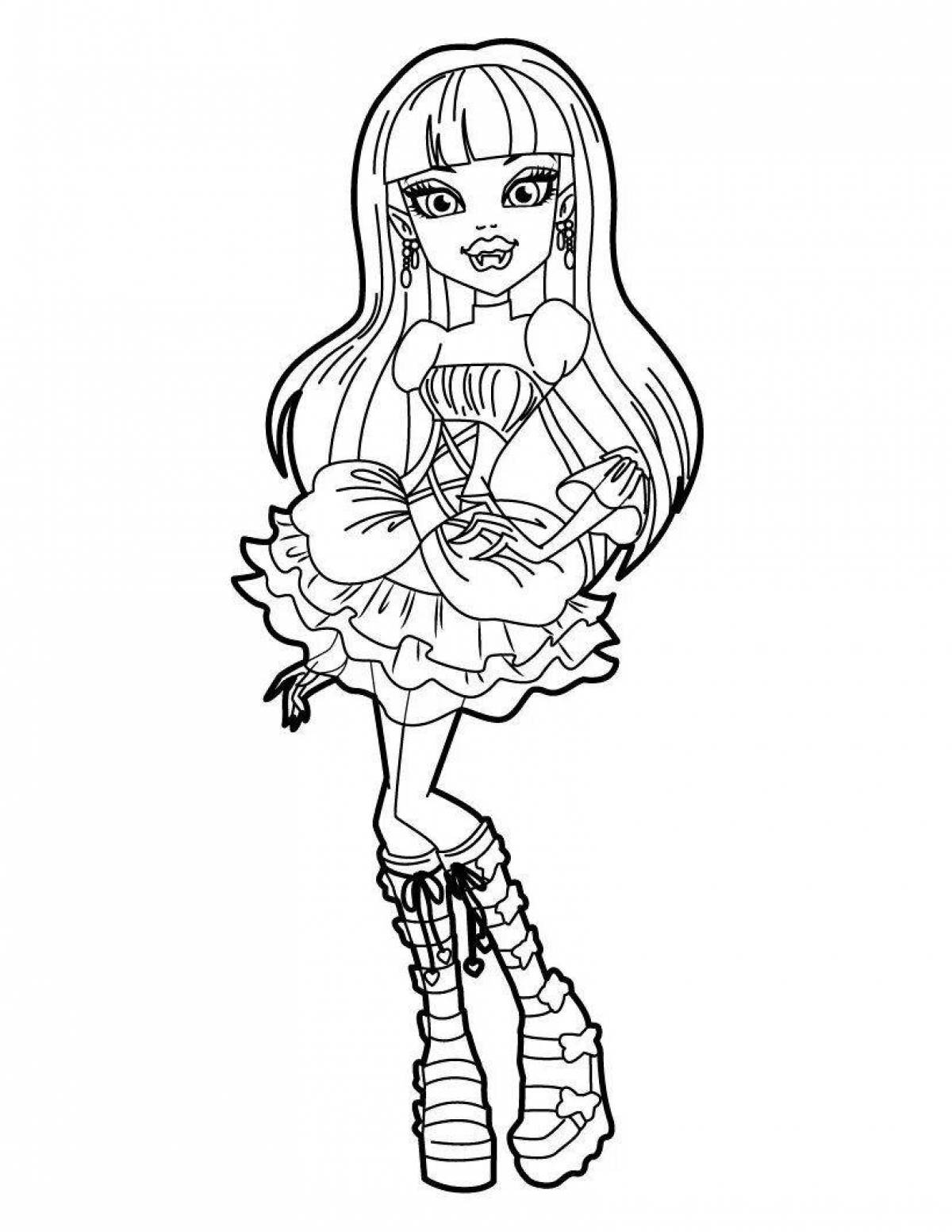 Adorable vampire coloring pages for girls