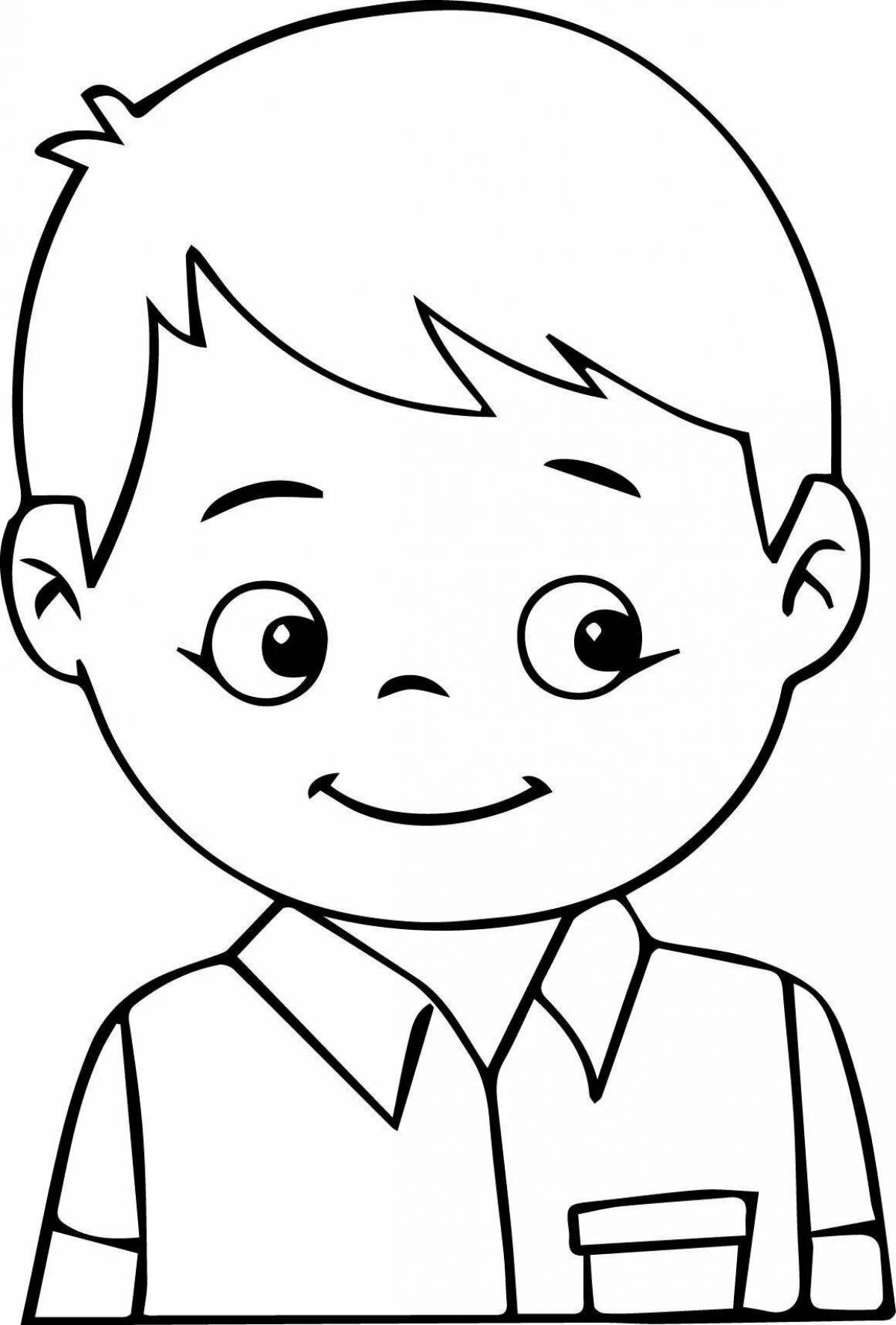 Fun coloring portrait for kids
