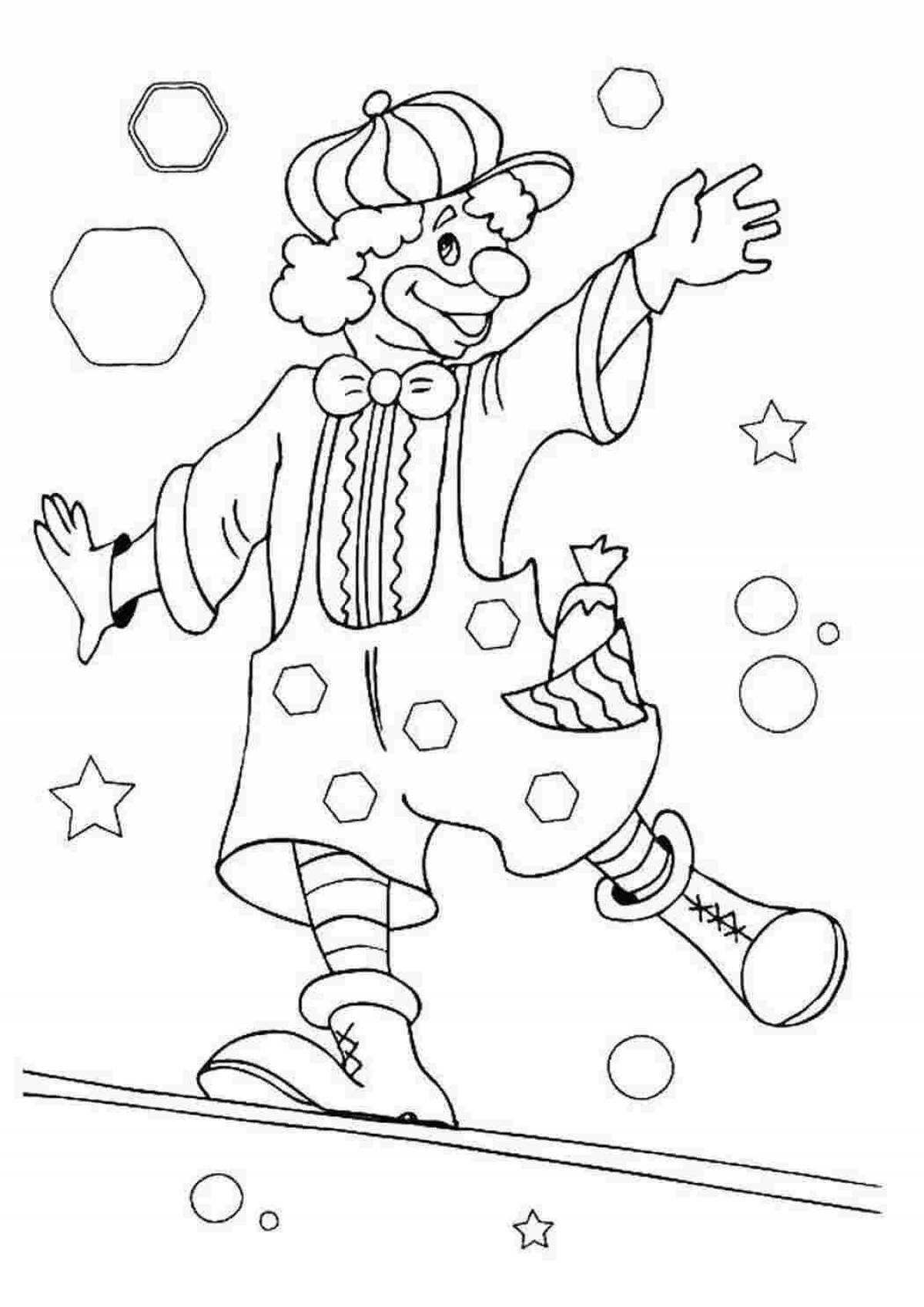 Adorable jester coloring book for kids