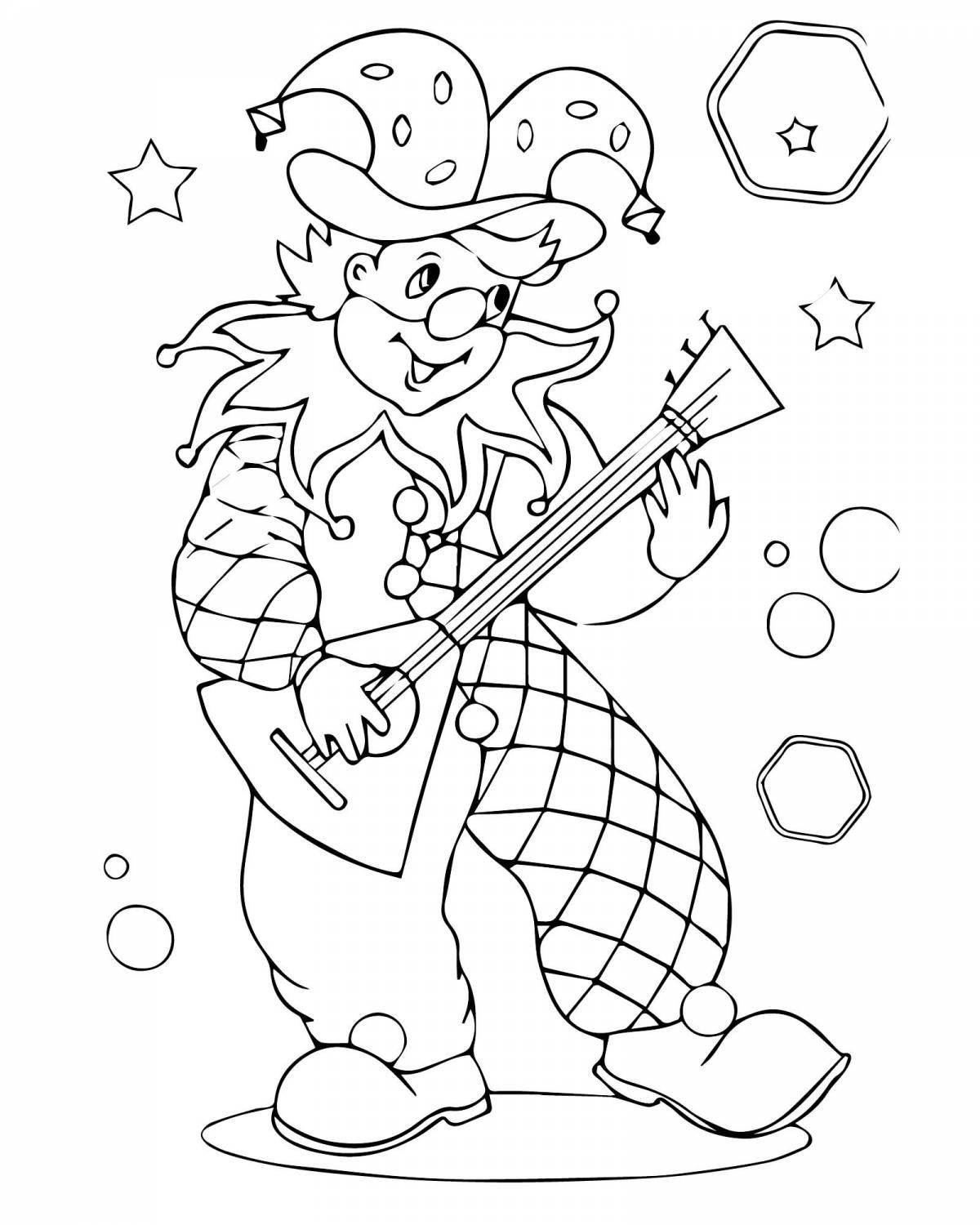 Fancy jester coloring pages for kids