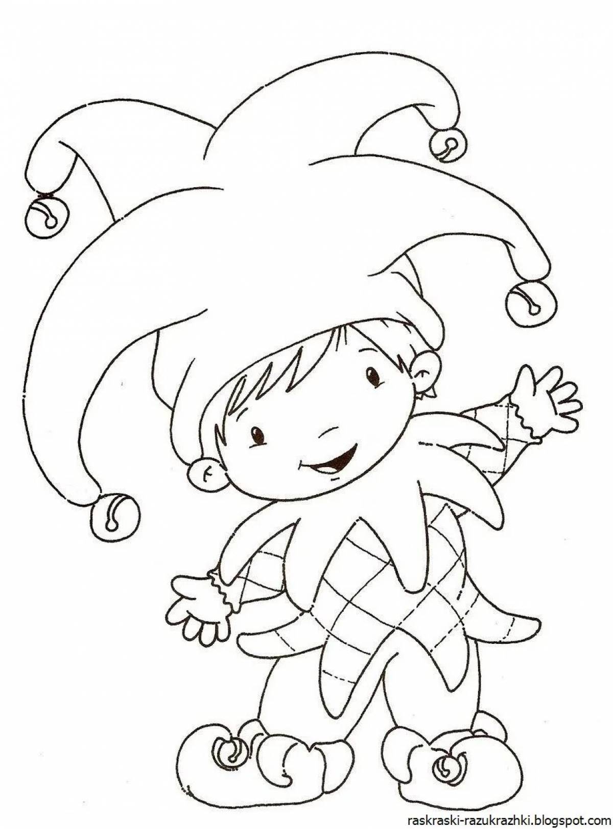 Incredible jester coloring book for kids