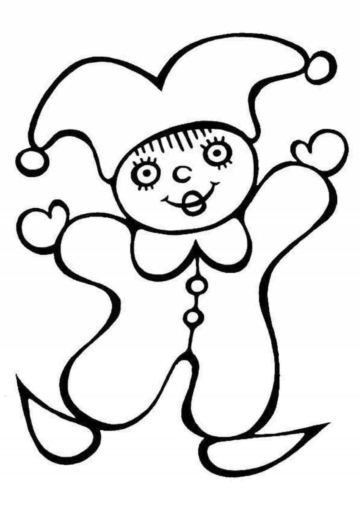 Exciting jester coloring book for kids
