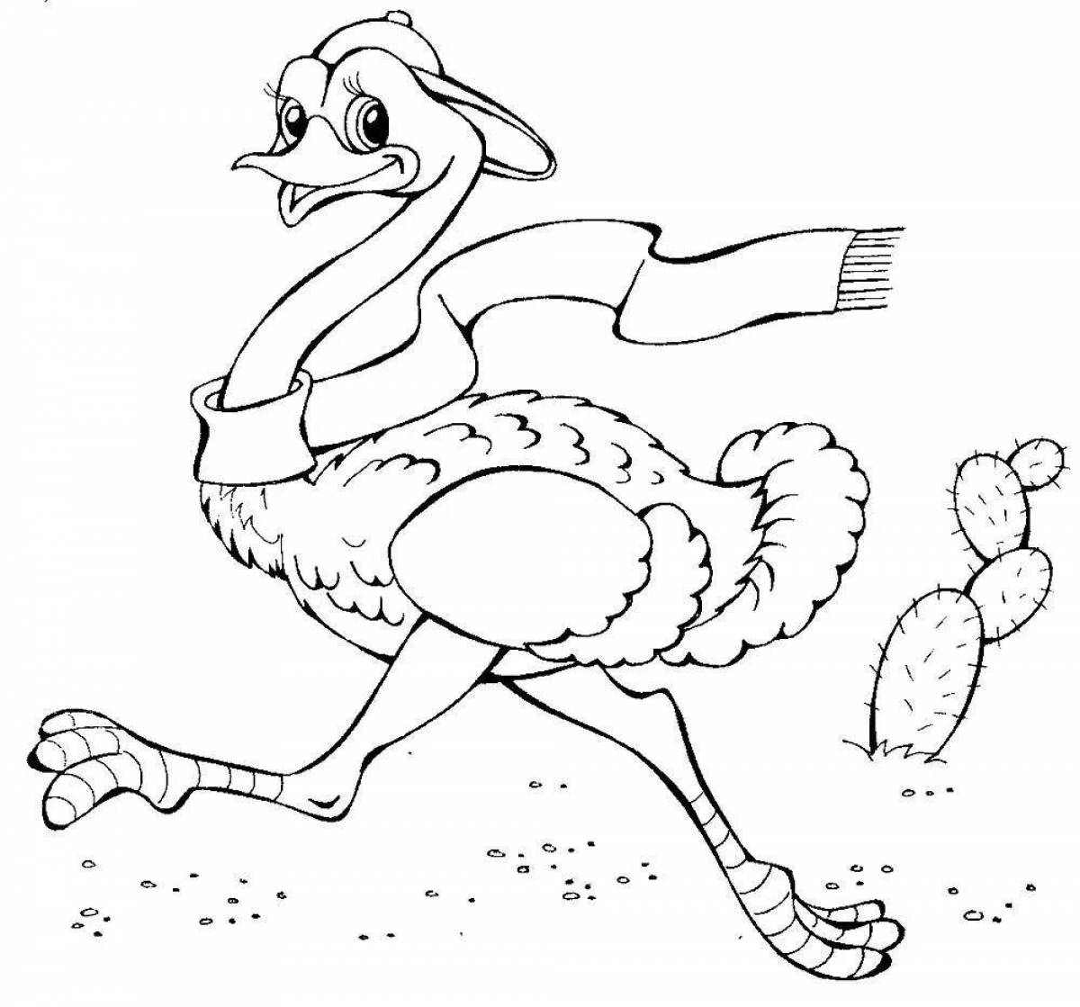 A fun ostrich coloring book for kids