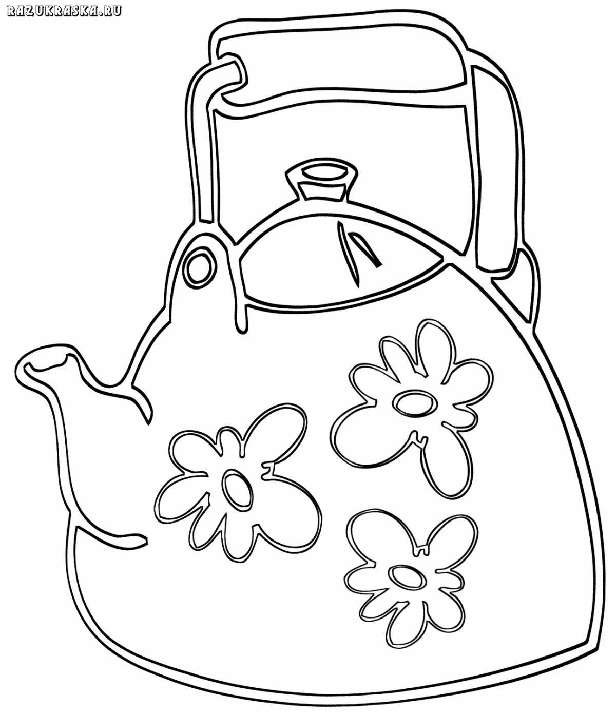 Children's dainty teapot coloring book
