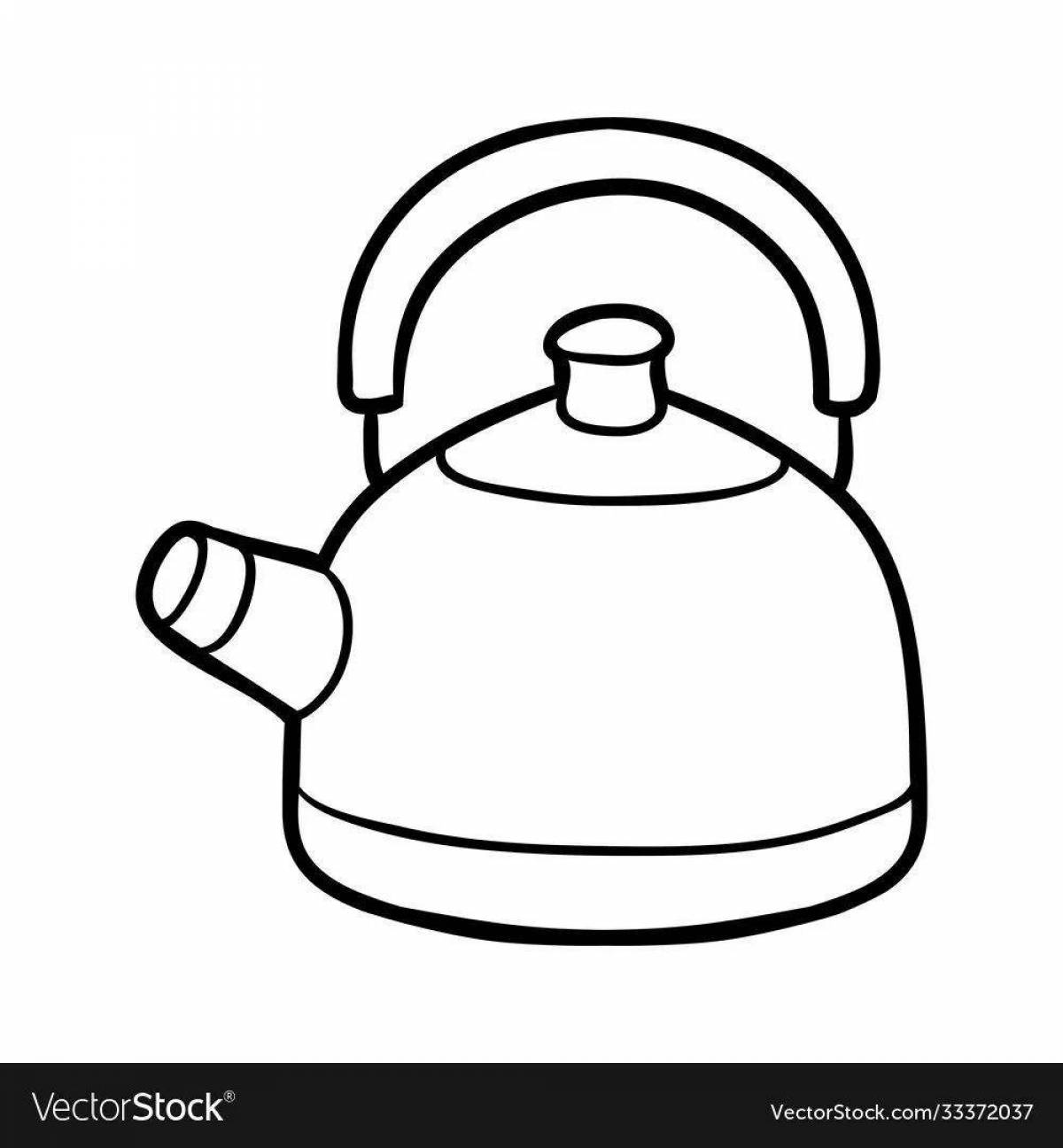 Radiant coloring page baby teapot
