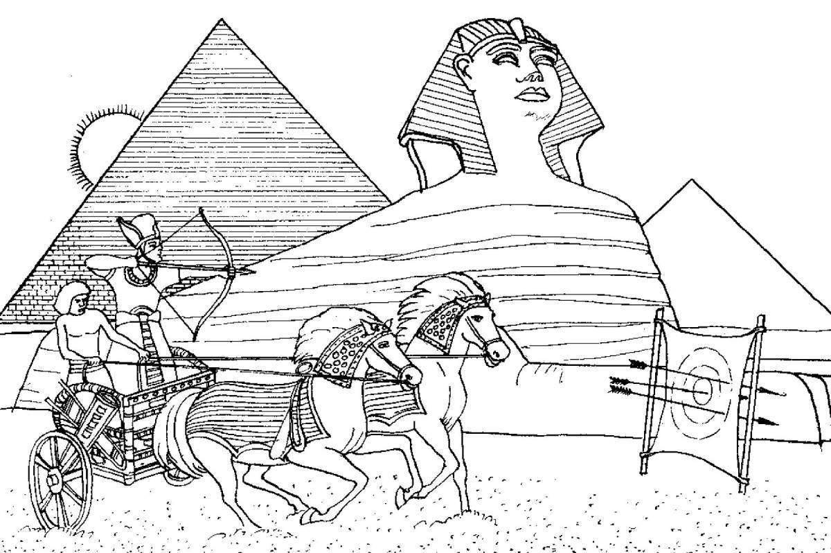 Красочная египетская раскраска для детей