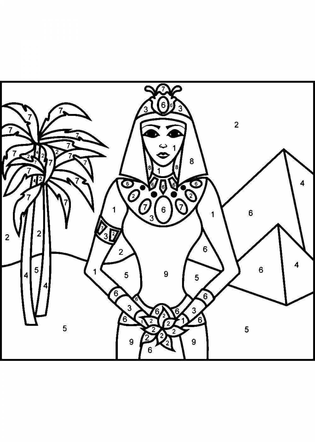 Magic egypt coloring for kids