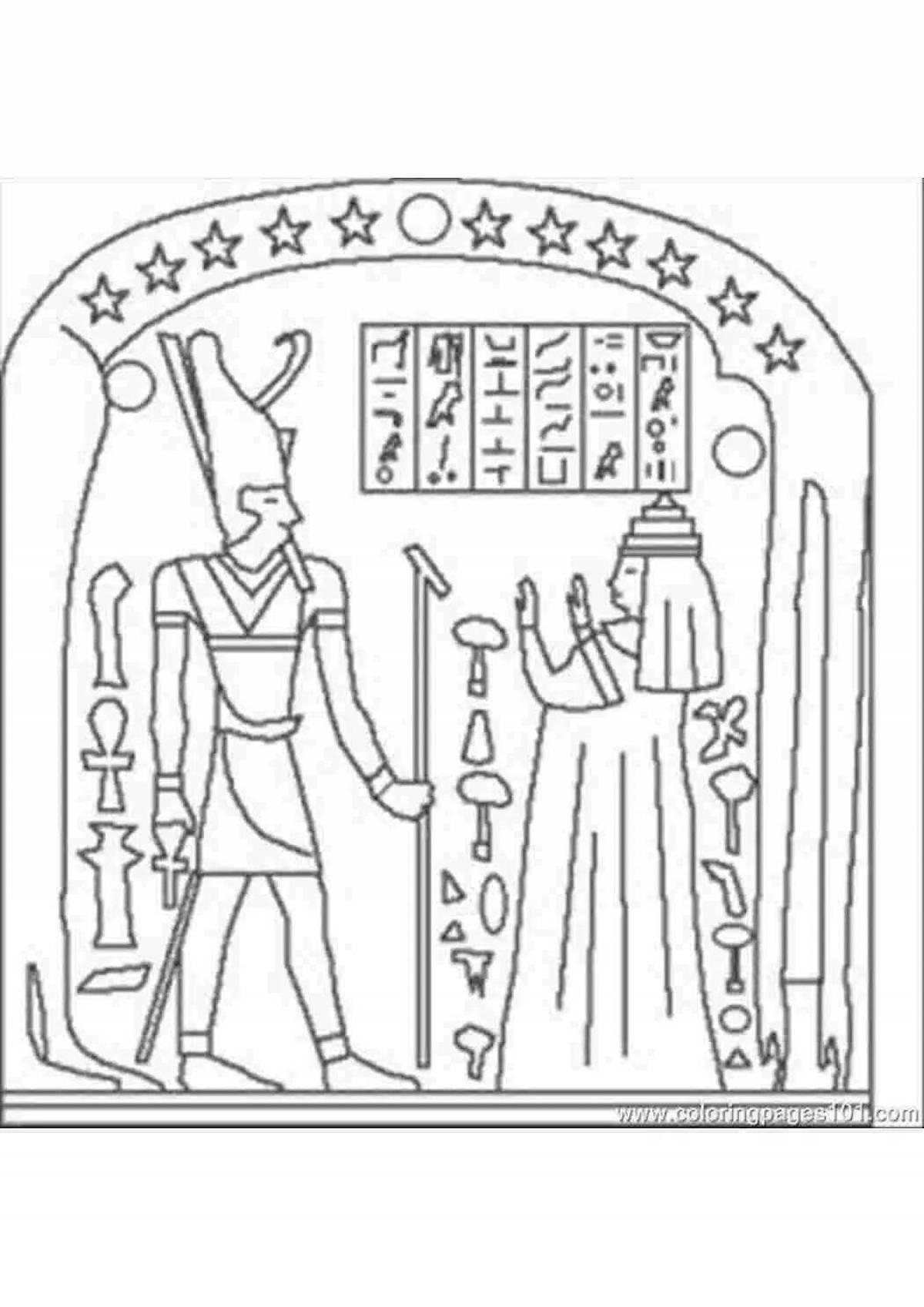 Bright Egyptian coloring book for kids