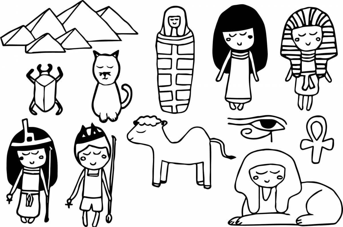 Fun coloring page of Egypt for kids