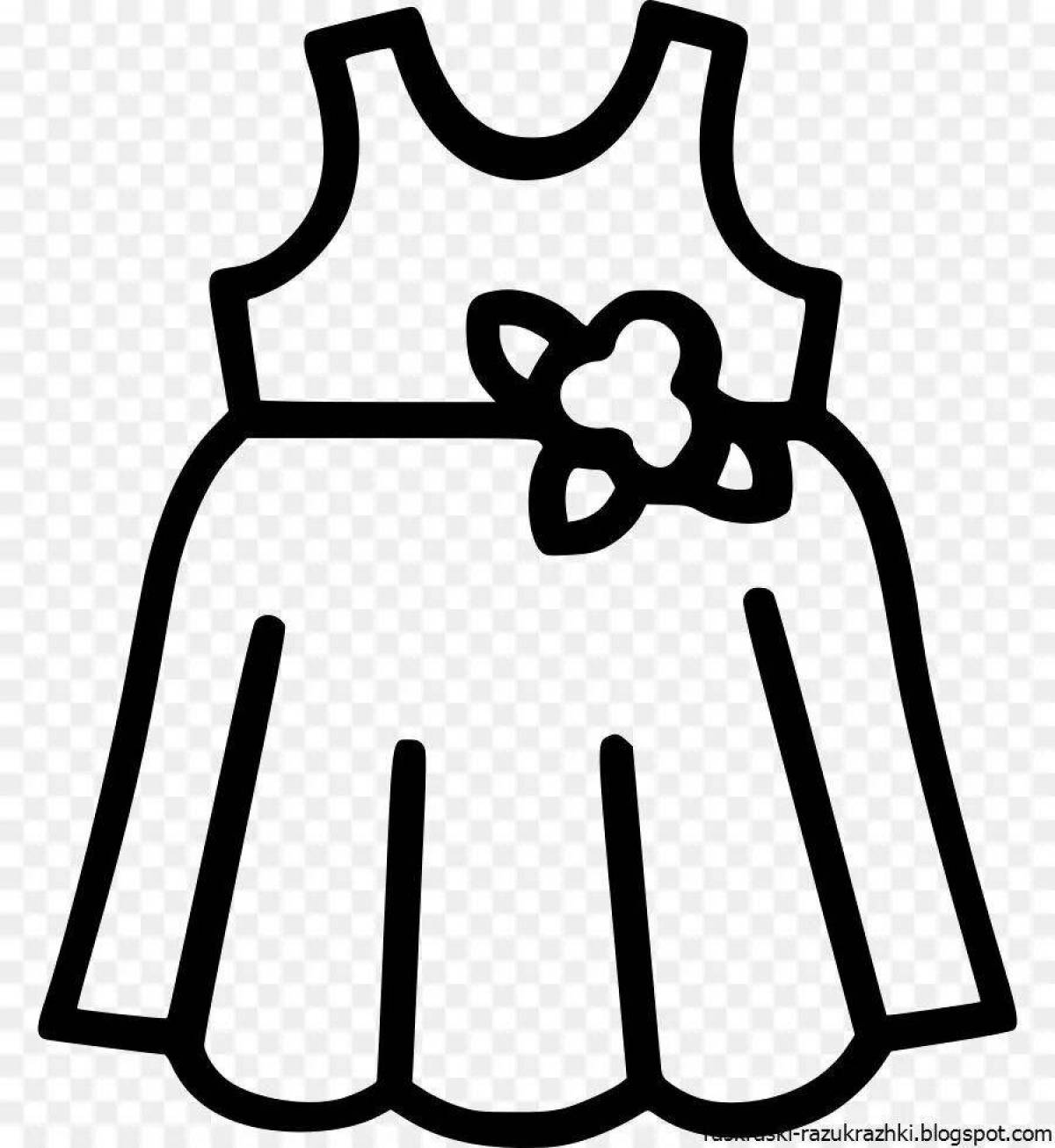 Coloring cute dress for kids