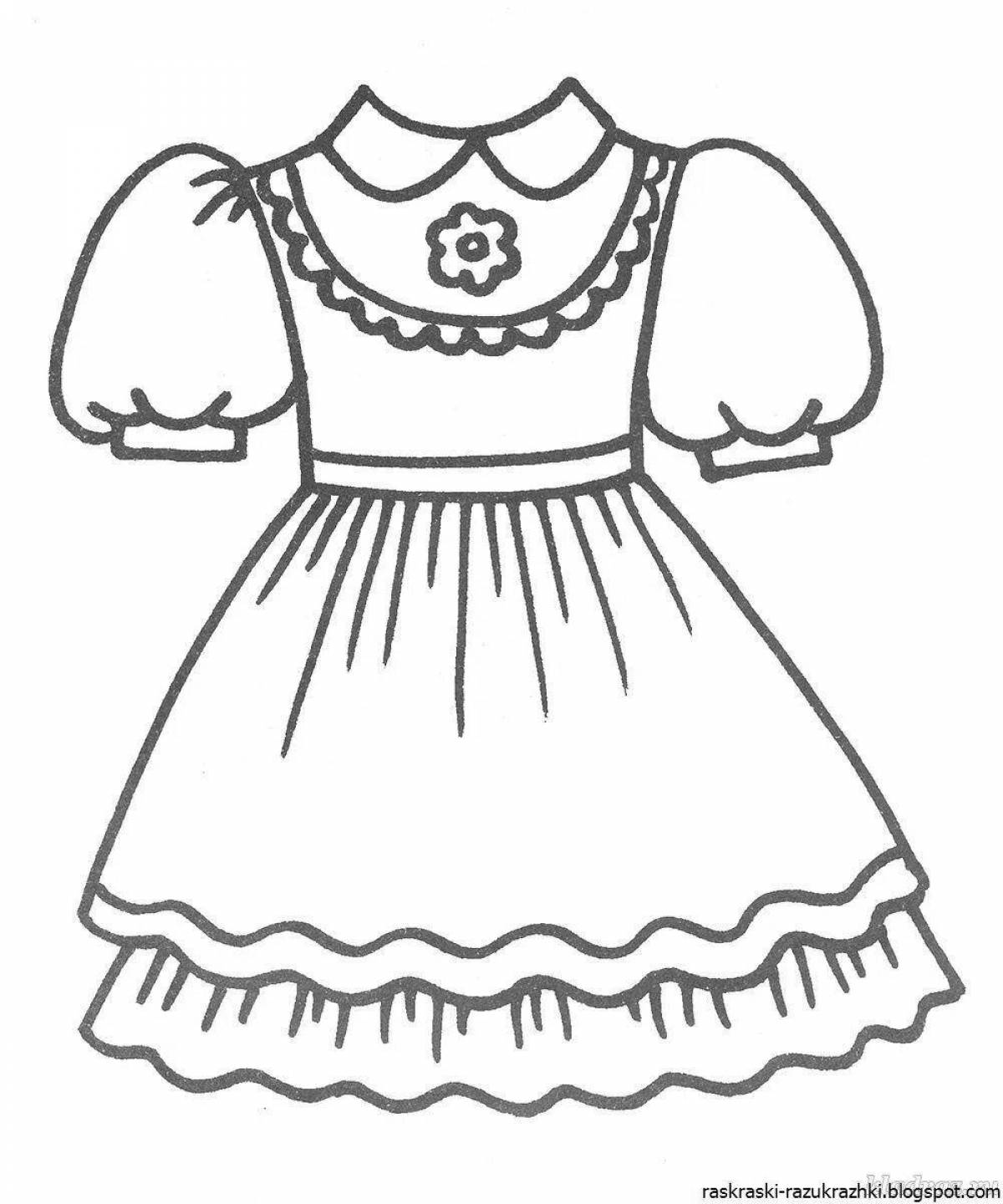Coloring book shining dress for kids